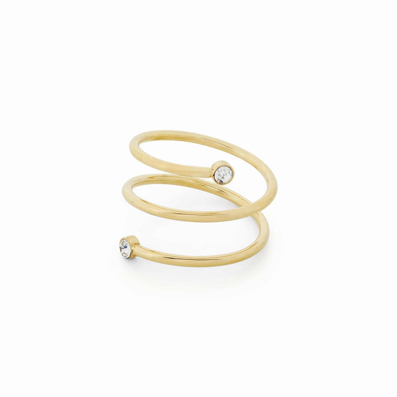 Anel Espiral de Pedra - Ouro