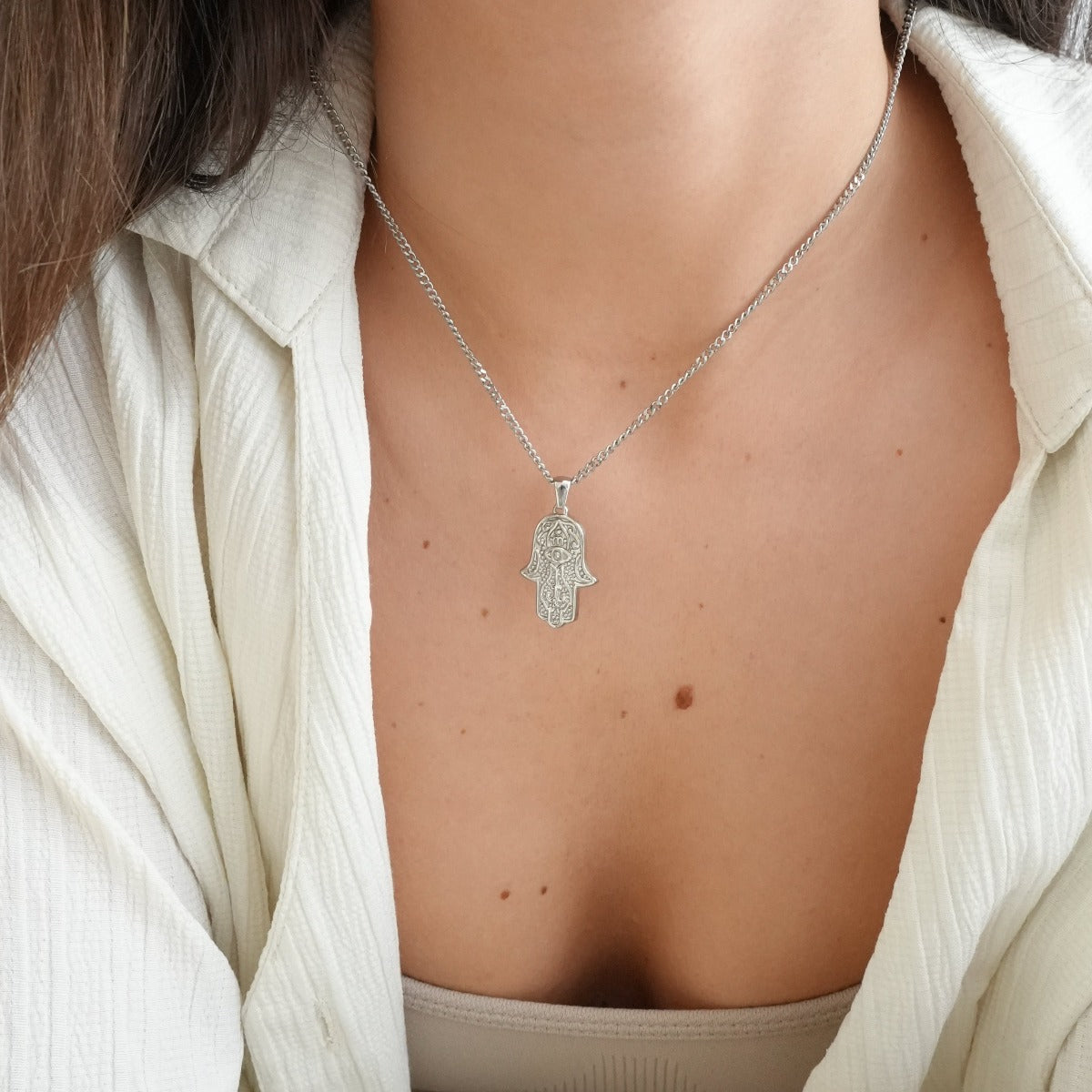 Colar Hamsa em Prata