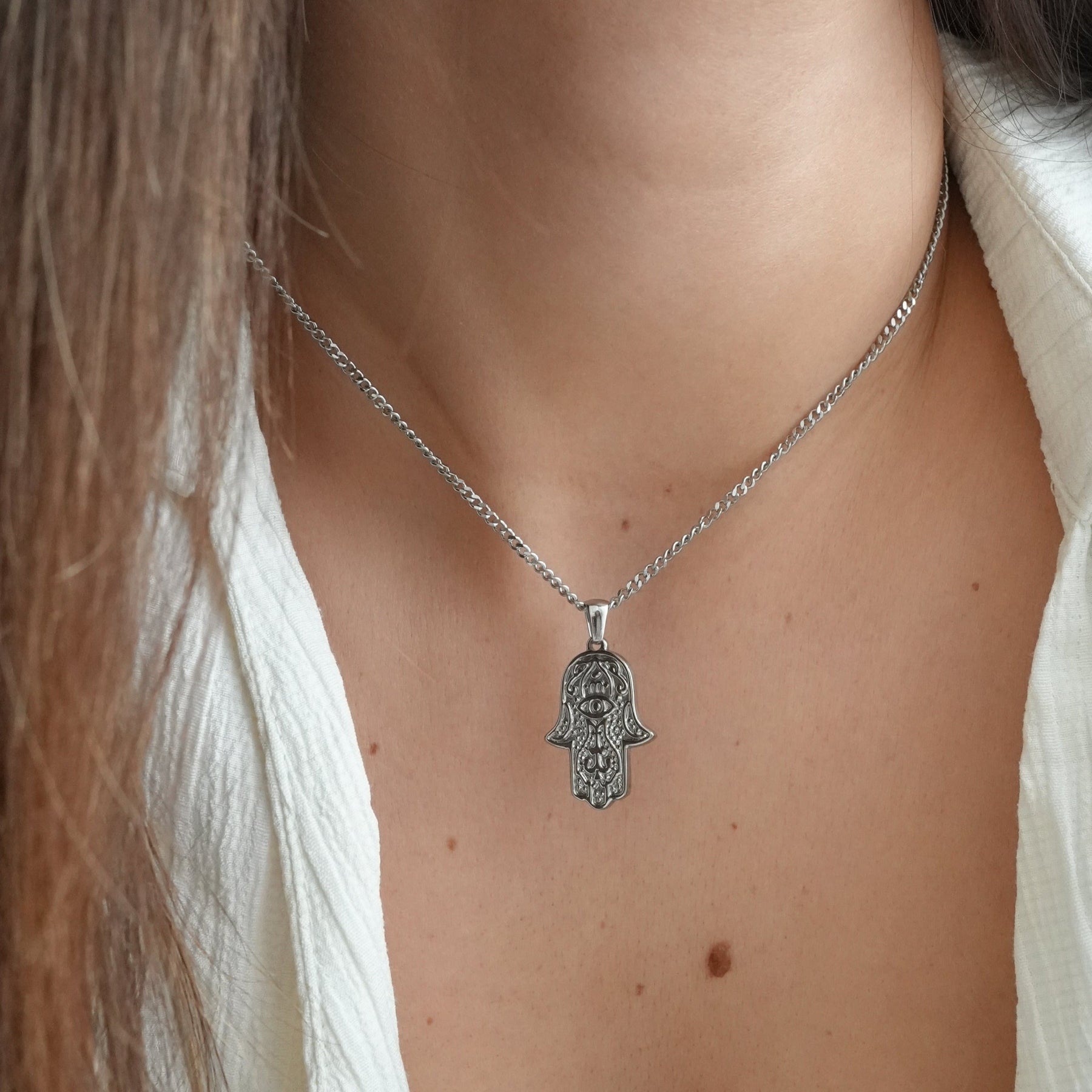 Colar Hamsa em Prata