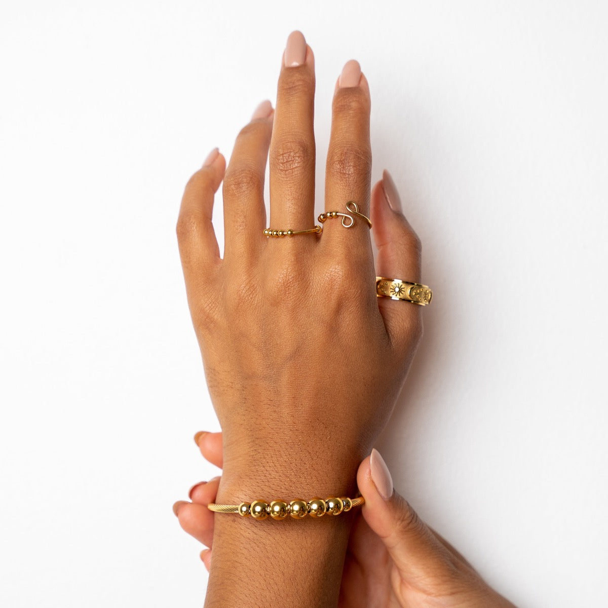 Anel Fidget Ajustável Tempur - Dourado