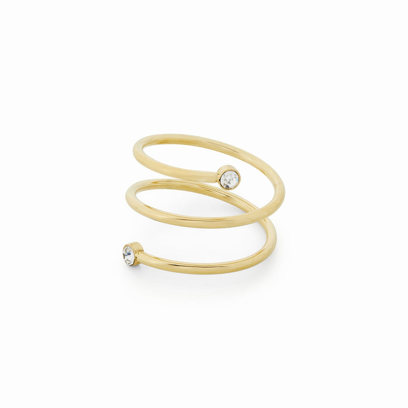 Anel Espiral de Pedra - Ouro