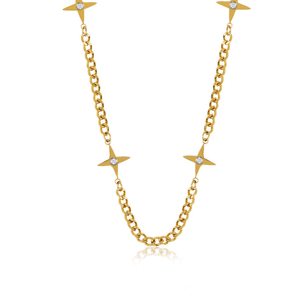 Colar Ouro Quatro Pontos