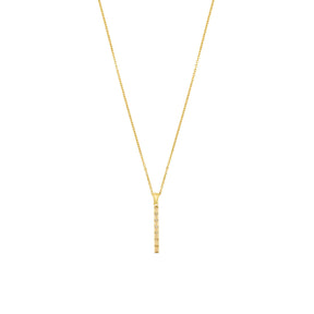 Colar com Pingente de Pedra em Forma de Barra - Dourado