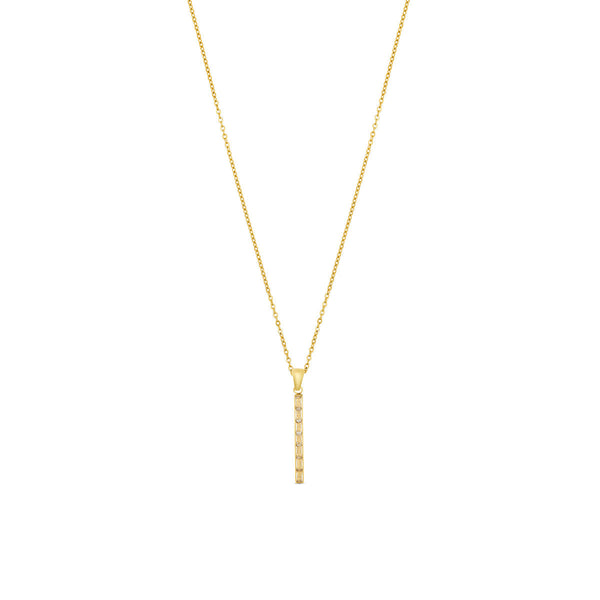 Colar com Pingente de Pedra em Forma de Barra - Dourado