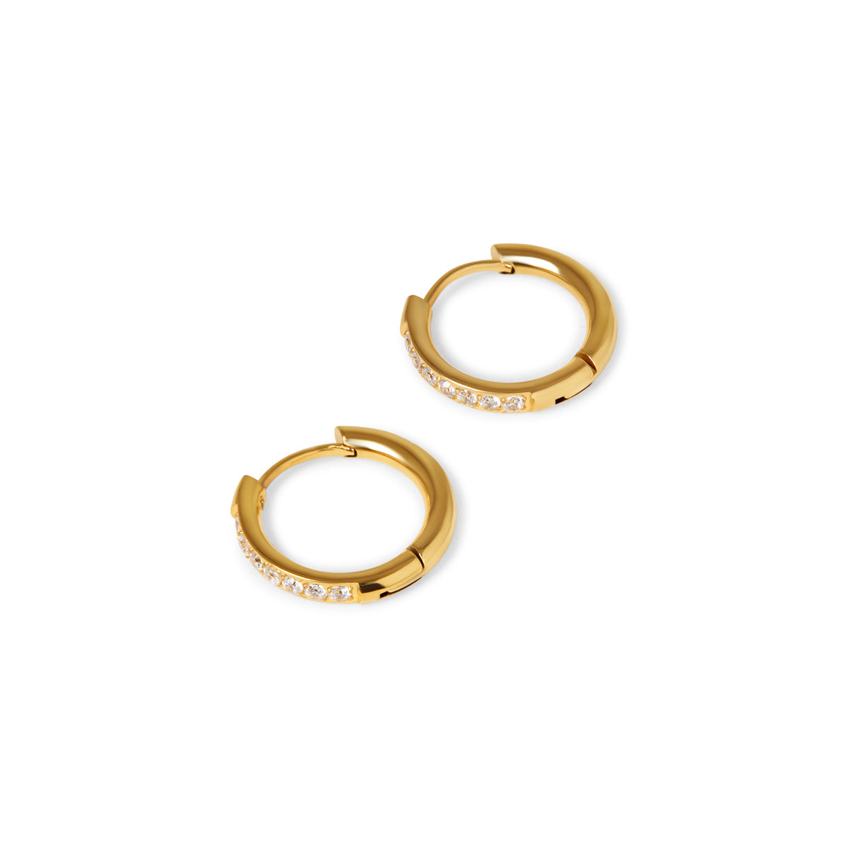 Brincos de Argola com Pedra Arielle em Ouro