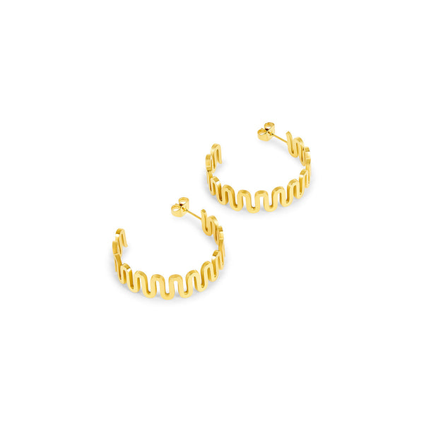 Brincos de Argola Ripple em Ouro
