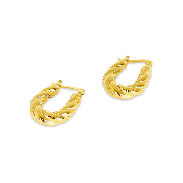 Brincos de Argola Ziyah Twist em Ouro