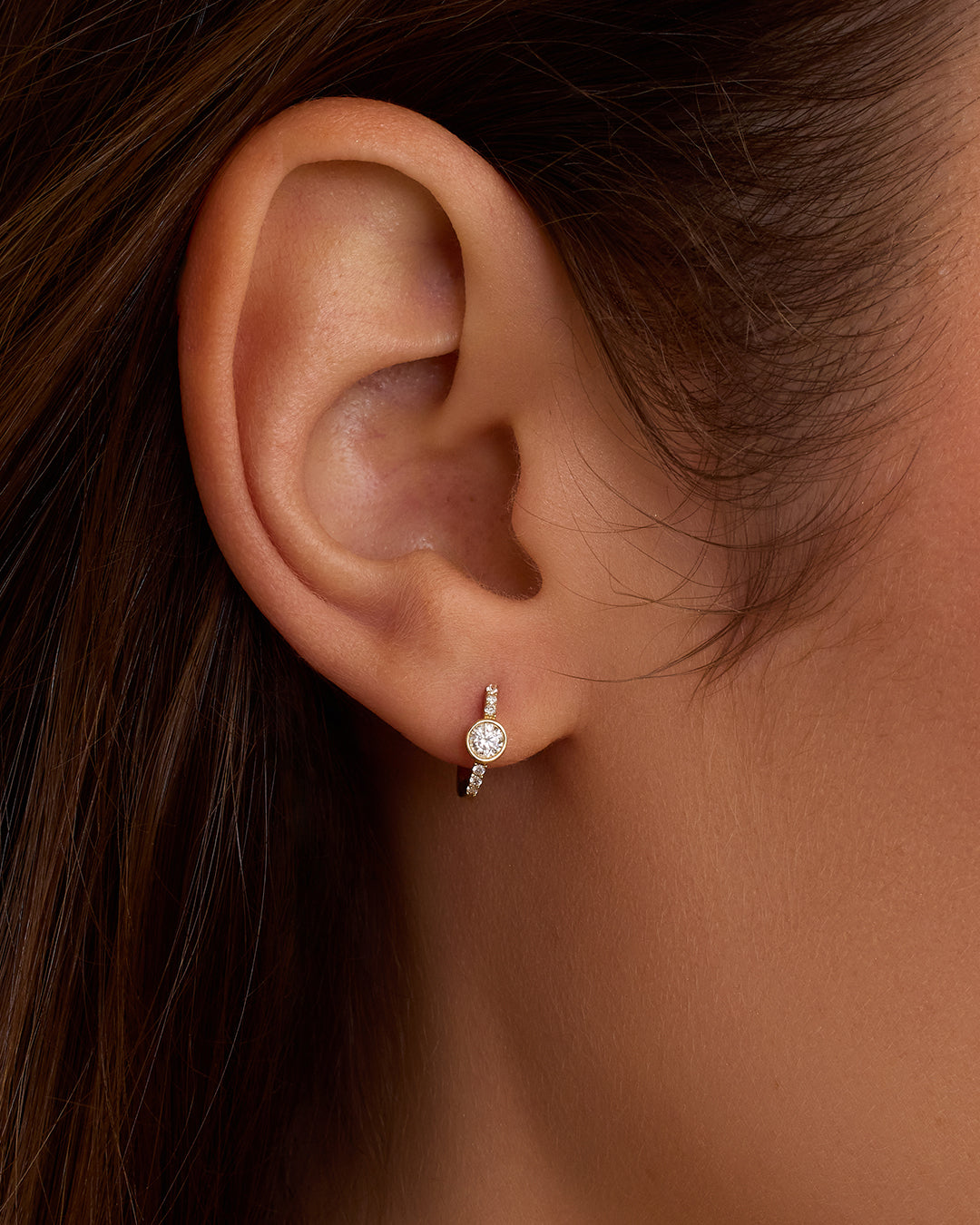 Brincos Argola com Diamantes