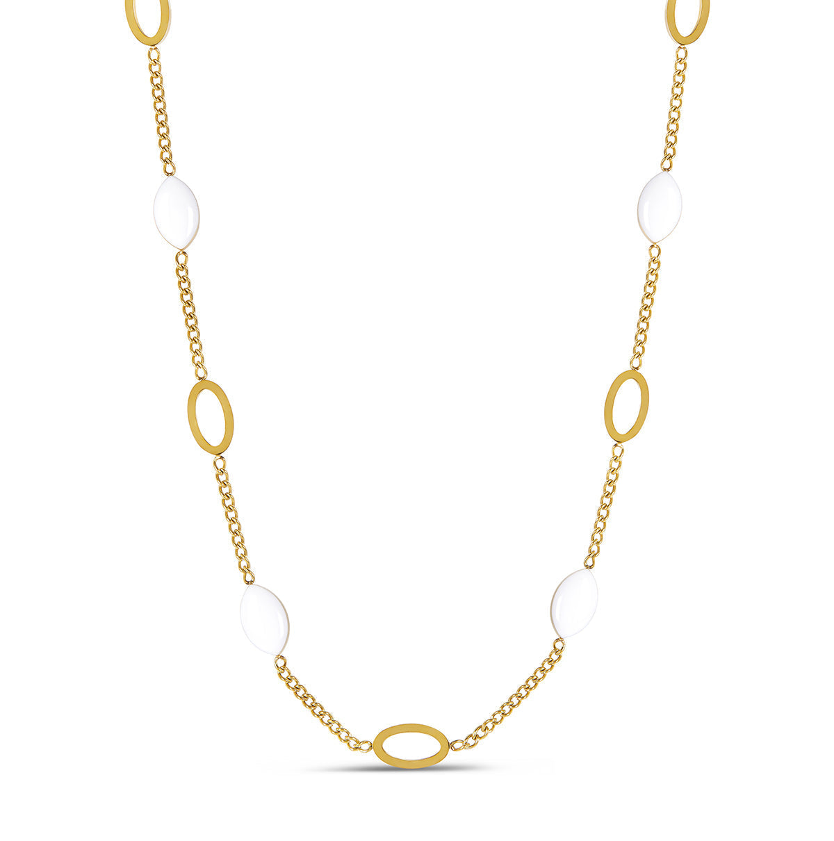 Ouro Colar com Pingente Oval Angellica