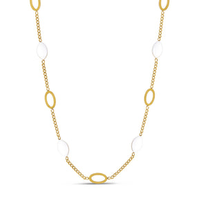Ouro Colar com Pingente Oval Angellica