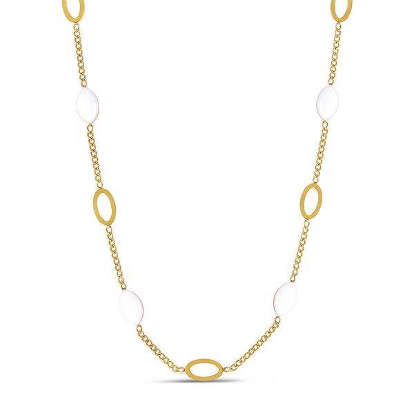 Ouro Colar com Pingente Oval Angellica