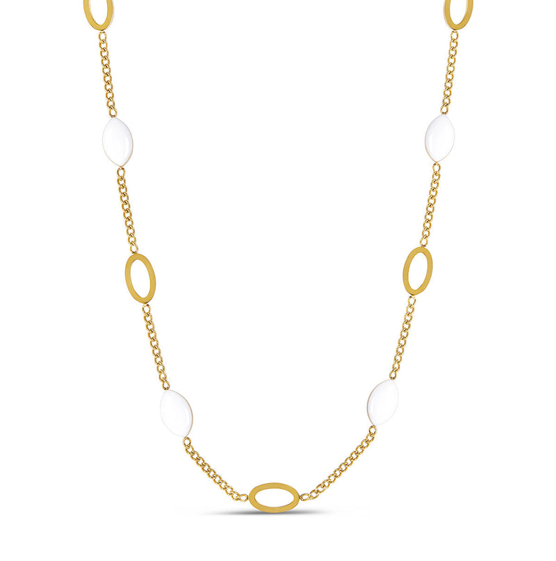 Ouro Colar com Pingente Oval Angellica