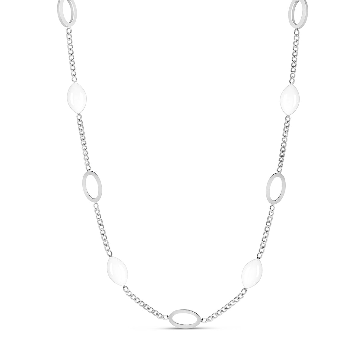 Colar Prata com Pingente Oval Angellica