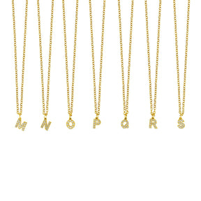 Colar de Pedra com Inicial - Ouro