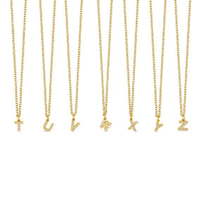 Colar de Pedra com Inicial - Ouro