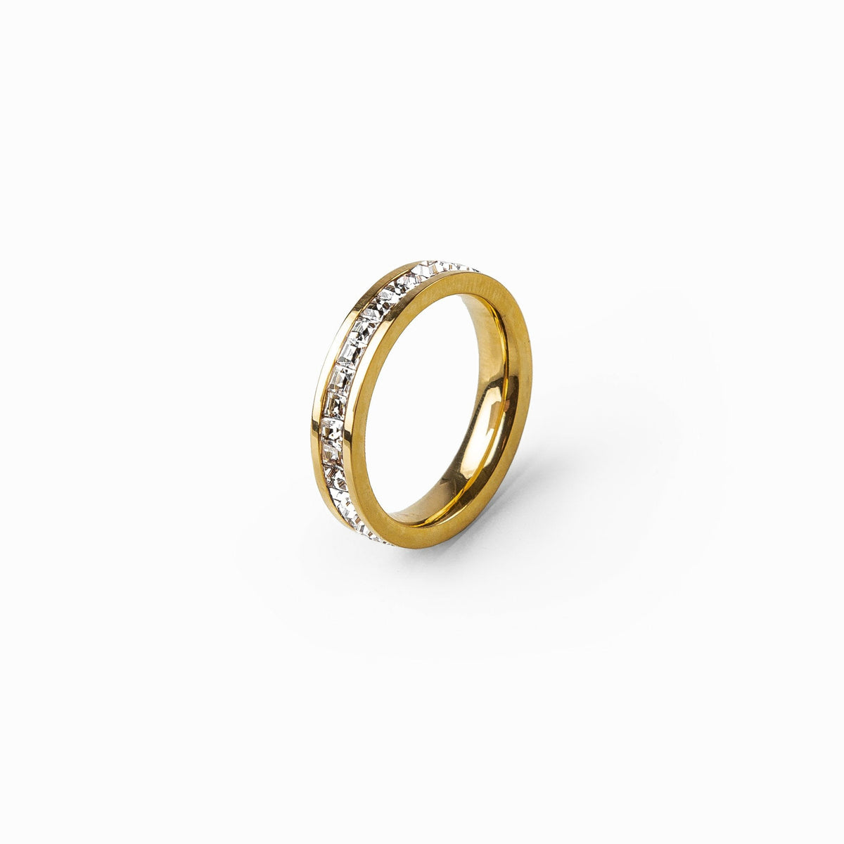 Anel Monaco Gelado com Zircônia - Ouro