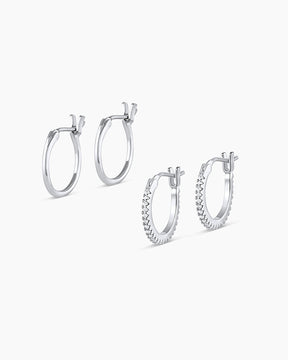 Conjunto de Brinco Huggie Tradicional