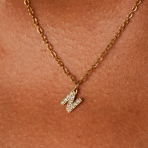 Colar de Pedra com Inicial - Ouro
