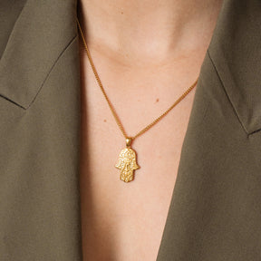 Colar com Pingente Hamsa em Ouro