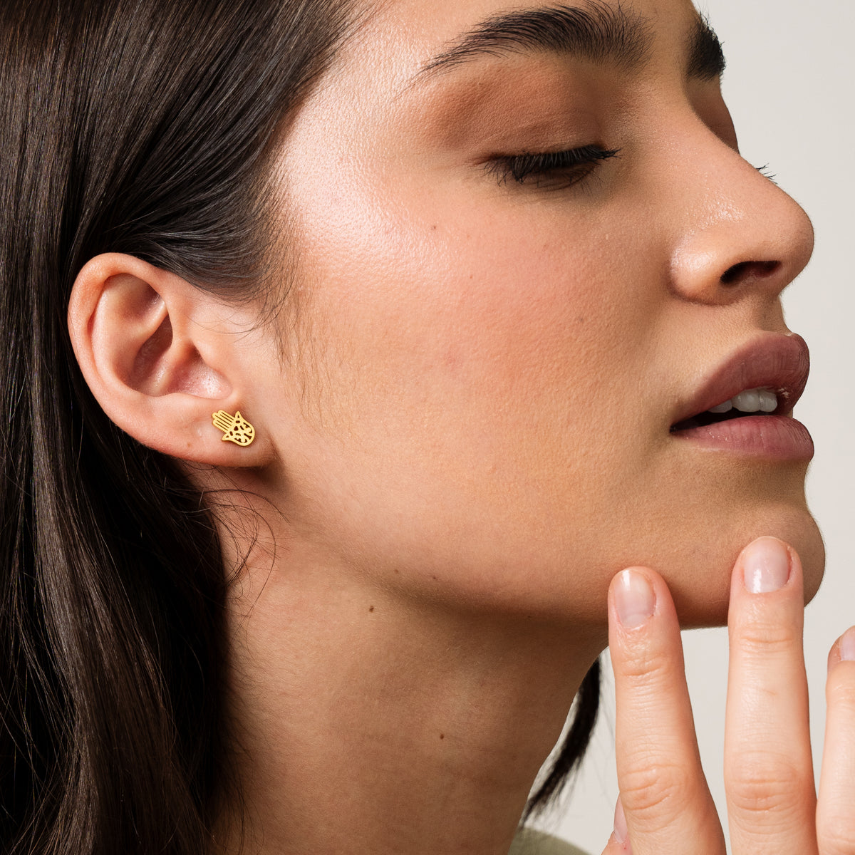Brincos Hamsa em Ouro