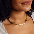 Colar de Corrente Retangular em Ouro