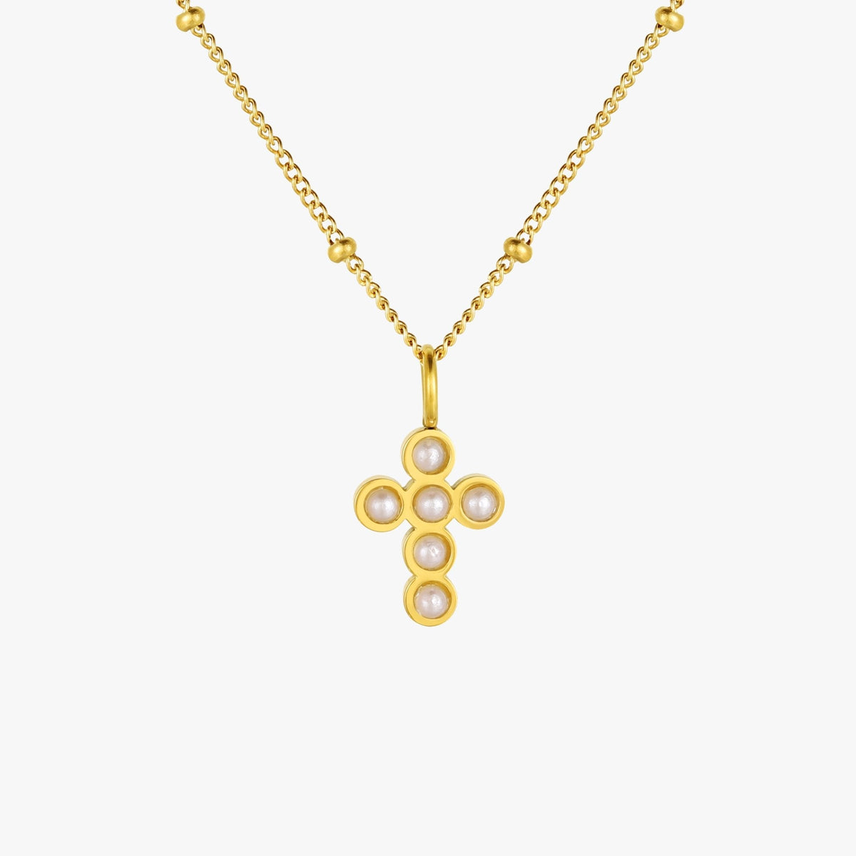 Colar Cruz de Pérola