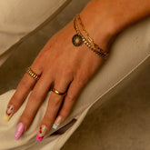 Anel MNML Bloco - Dourado